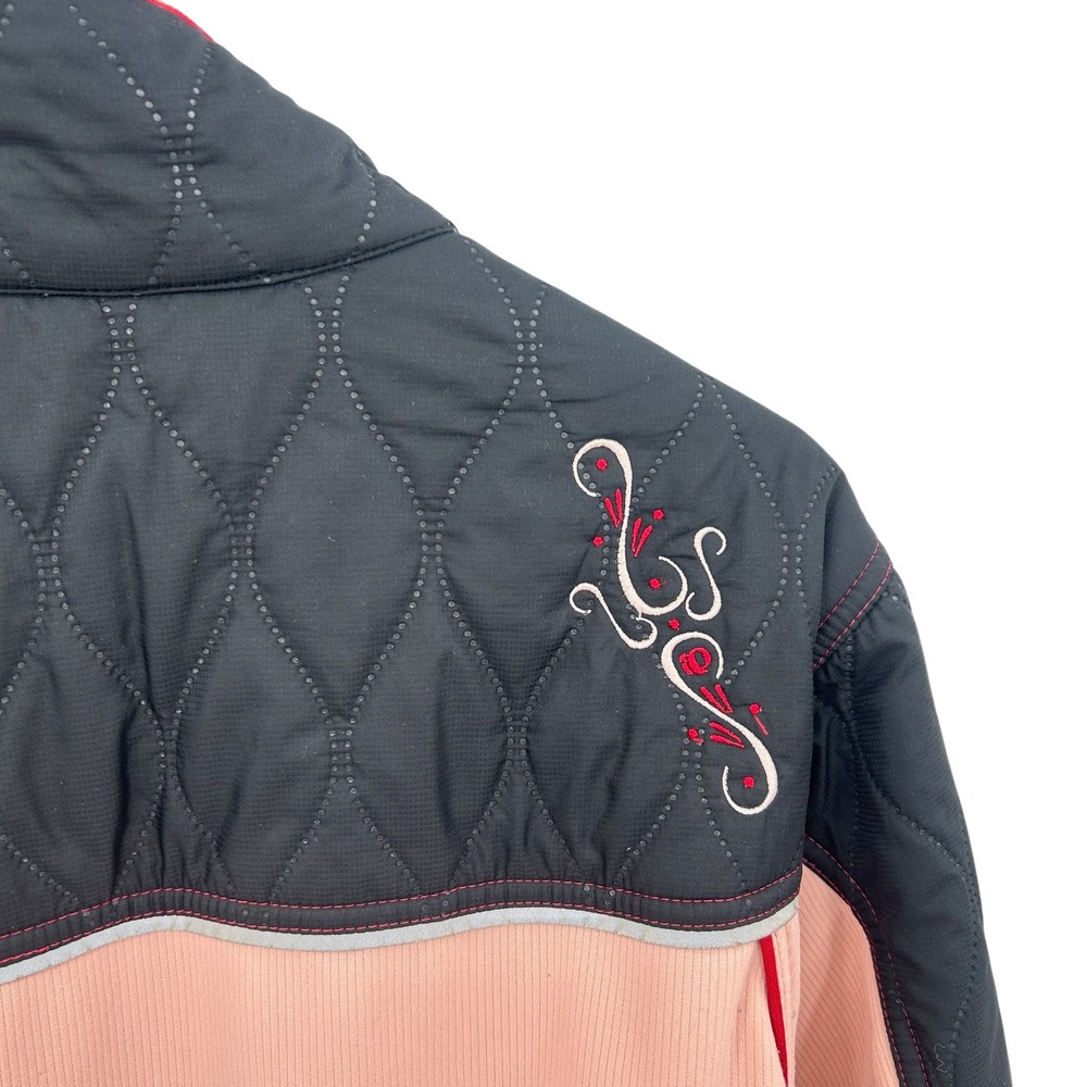 Pearl Izumi Quilted Cycling Jacket XL Black Pink Gorpcore Sporty Bike Wear - Picture 7 of 13